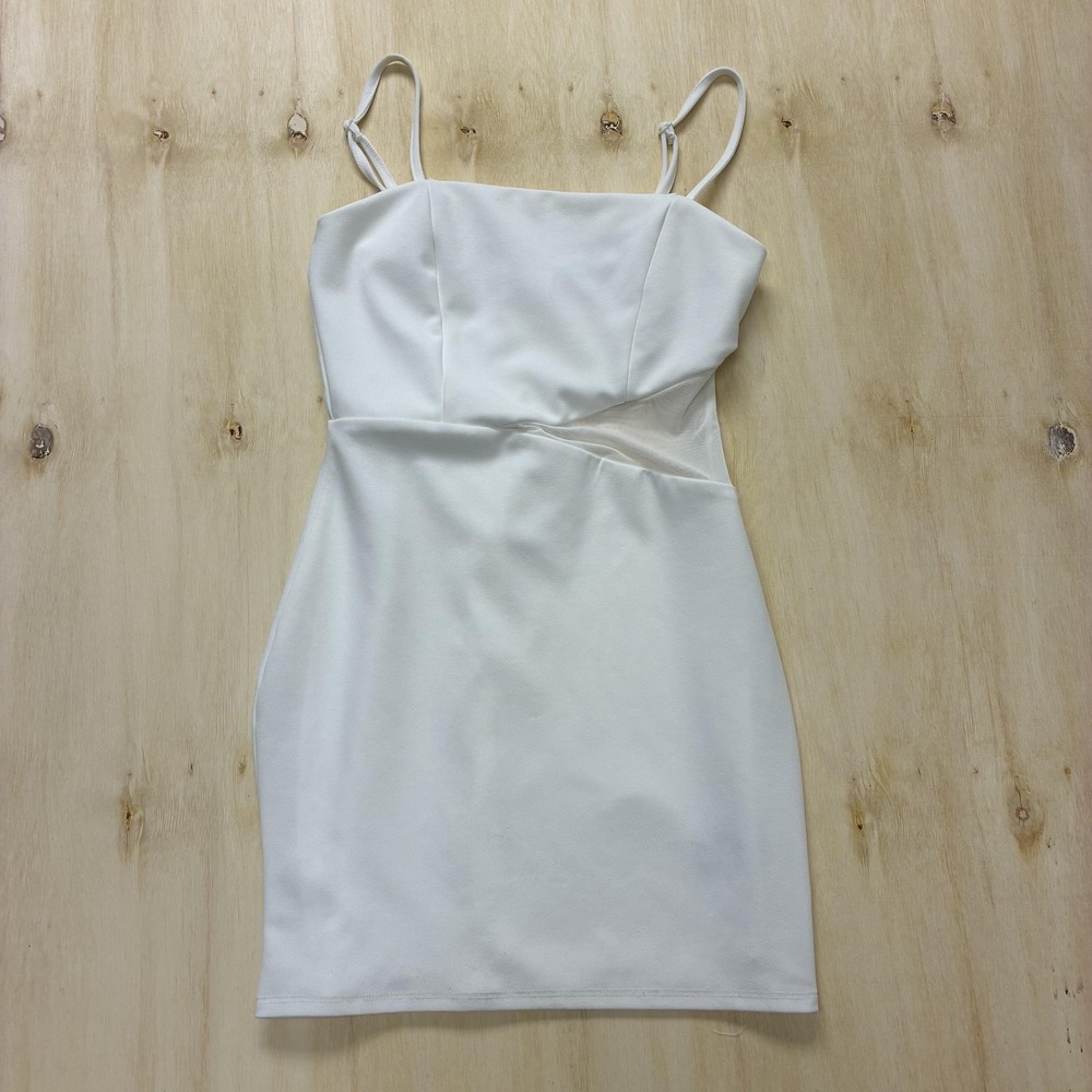 Y2K Trixxi Dress Womens Small‎ White Cutout Bodycon Strappy Mini Party Cocktail